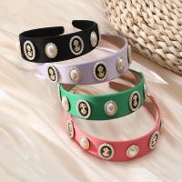Hair Bands Cloth with Sponge & Plastic Pearl & Zinc Alloy handmade for woman 50mm Sold By PC
