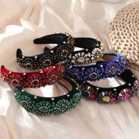 Hair Bands, Cloth, with Sponge & Plastic Pearl & Tibetan Style, handmade, for woman, more colors for choice, 47mm, Sold By PC