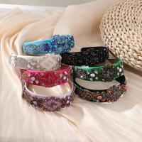 Hair Bands, Cloth, handmade, for woman & with rhinestone, more colors for choice, 49mm, Sold By PC