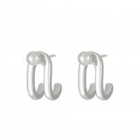 Zinc Alloy Stud Earring silver color plated fashion jewelry & for woman silver color 14mm Sold By Pair