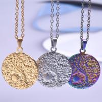 Stainless Steel Jewelry Necklace, 304 Stainless Steel, Flat Round, Vacuum Ion Plating, Unisex & different styles for choice, more colors for choice, 25x29mm, Length:Approx 50 cm, Sold By PC