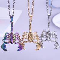 Stainless Steel Jewelry Necklace, 304 Stainless Steel, Scorpion, Vacuum Ion Plating, Unisex & different styles for choice, more colors for choice, 30x44mm, Length:Approx 50 cm, Sold By PC