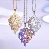 Stainless Steel Jewelry Necklace, 304 Stainless Steel, Star, Vacuum Ion Plating, Unisex & different styles for choice & hollow, more colors for choice, 25x35mm, Length:Approx 50 cm, Sold By PC