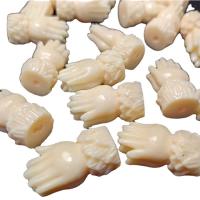 Harz Schmuckperlen, Hand, Imitation Rind Knochen & DIY, elfenbeingelb, 15x27mm, ca. 500PCs/Tasche, verkauft von Tasche