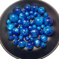 Harpiks smykker Perler, Resin, Runde, epoxy sticker, du kan DIY & forskellig størrelse for valg, blå, Solgt af Bag
