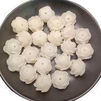 Resin Jewelry Beads Flower Carved DIY white 20mm Approx Sold By Bag