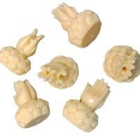 Resin Jewelry Beads, Hand, Carved, DIY, ivory, 32x47mm, Approx 100PCs/Bag, Sold By Bag