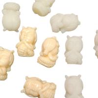 Smola Pola rupa bead, Izrezbaren, možete DIY, više boja za izbor, 18x31mm, Približno 100računala/Torba, Prodano By Torba