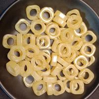 Resin Linking Ring, Square, DIY, yellow, 16mm, Approx 500PCs/Bag, Sold By Bag