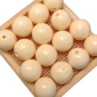 Resin Jewelry Beads, Round, epoxy gel, DIY & different size for choice, beige, Sold By Bag