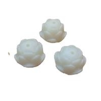 Resin Jewelry Beads, Flower, Carved, DIY, white, 20x15mm, Approx 100PCs/Bag, Sold By Bag