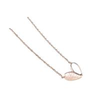 Titanium Steel Necklace with White Shell Heart gold color plated for woman golden Sold By PC