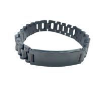 Titanium Steel Bracelet & Bangle, gun black plated, for man, black, Length:8.27 Inch, Sold By PC