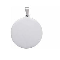 Stainless Steel Tag Charm 304 Stainless Steel Round DIY original color Sold By PC