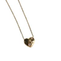 Titanstahl Halskette, mit Verlängerungskettchen von 1.97, Herz, plattiert, für Frau & mit Strass, keine, 12.50x13mm, Länge:15.75 ZollInch, verkauft von PC