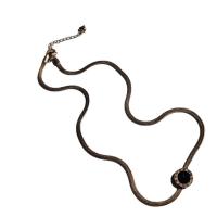 Titanstahl Halskette, mit Verlängerungskettchen von 1.97, rund, plattiert, für Frau, keine, 12mm, Länge:16.14 ZollInch, verkauft von PC