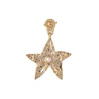 Zinc Alloy Drop Earrings with Plastic Pearl Star real gold plated for woman golden nickel lead & cadmium free Sold By Pair