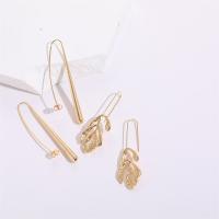 Brass Drop Earring 14K gold plated & for woman golden nickel lead & cadmium free Sold By Pair