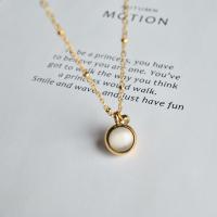 Titanium Steel Necklace, with Cats Eye, with 1.97 extender chain, Round, gold color plated, for woman & with rhinestone, golden, 11mm, Length:15.75 Inch, Sold By PC