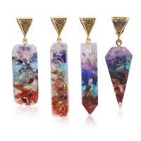 Gemstone Pendants Jewelry, Tibetan Style, with Natural Gravel & Resin, DIY & different styles for choice, nickel, lead & cadmium free, Sold By PC