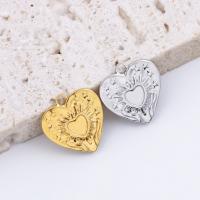 Stainless Steel Heart Pendants, 304 Stainless Steel, Vacuum Ion Plating, DIY, more colors for choice, 17x18mm, 3PCs/Bag, Sold By Bag