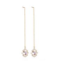 Crystal Earrings 304 Stainless Steel with Crystal fashion jewelry & for woman 80mm 14*18mm Sold By Pair