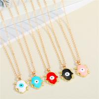Evil Eye Jewelry Necklace Zinc Alloy with Resin with 5cm extender chain gold color plated fashion jewelry & evil eye pattern & for woman nickel lead & cadmium free Length 50 cm Sold By PC