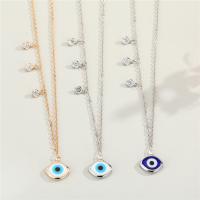 Evil Eye Jewelry Necklace Zinc Alloy with 5cm extender chain plated fashion jewelry & for woman & enamel & with rhinestone nickel lead & cadmium free Length 50 cm Sold By PC