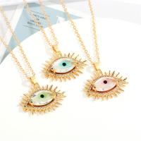 Evil Eye smykker halskæde, Zinc Alloy, med 5cm extender kæde, guldfarve belagt, mode smykker & for kvinde & med rhinestone, flere farver til valg, nikkel, bly & cadmium fri, 30mm, Længde 50 cm, Solgt af PC