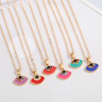Evil Eye Jewelry Necklace Zinc Alloy with 5cm extender chain gold color plated fashion jewelry & for woman & enamel & with rhinestone nickel lead & cadmium free 15mm Length 50 cm Sold By PC