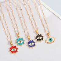 Evil Eye Jewelry Necklace, Tibetan Style, with 5cm extender chain, gold color plated, fashion jewelry & evil eye pattern & for woman & enamel, more colors for choice, nickel, lead & cadmium free, Length:50 cm, Sold By PC