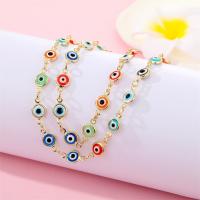 Evil Eye Jewelry Set bracelet & necklace Zinc Alloy gold color plated fashion jewelry & evil eye pattern & for woman & enamel multi-colored nickel lead & cadmium free Sold By PC