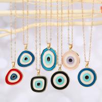 Evil Eye Jewelry Necklace Zinc Alloy with 5cm extender chain gold color plated & fashion jewelry & evil eye pattern & for woman & enamel nickel lead & cadmium free Length 50 cm Sold By PC