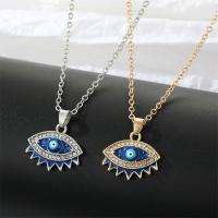 Evil Eye Jewelry Necklace Zinc Alloy with 5cm extender chain plated fashion jewelry & for woman & enamel & with rhinestone nickel lead & cadmium free Length 50 cm Sold By PC