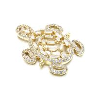 Cubic Zirconia Micro Pave Brass Connector Turtle plated micro pave cubic zirconia Sold By PC