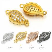 Cubic Zirconia Micro Pave Brass Connector Wing Shape plated micro pave cubic zirconia Sold By Lot