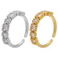 Cúbicos Circonia Micro Pave anillo de latón, metal, chapado, Ajustable & micro arcilla de zirconia cúbica & para mujer, más colores para la opción, 21.50mm, Vendido por UD
