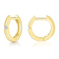Cubic Zirconia Micro Pave Brass Earring plated micro pave cubic zirconia & for woman nickel lead & cadmium free Sold By Pair