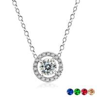 Cubic Zircon Micro Pave Brass Necklace with 1.97inch extender chain Round plated micro pave cubic zirconia & for woman & hollow nickel lead & cadmium free Length Approx 15.7 Inch Sold By PC