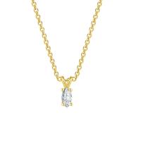 Cubic Zircon Micro Pave Brass Necklace with 1.97inch extender chain Horse Eye plated oval chain & micro pave cubic zirconia & for woman nickel lead & cadmium free Length Approx 15.7 Inch Sold By PC
