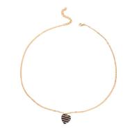 Zinc Alloy Jewelry Necklace Heart gold color plated oval chain & for woman & with rhinestone nickel lead & cadmium free Length Approx 18.3 Inch Sold By PC