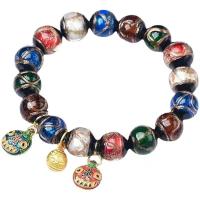 Pulsera de perlas de vidrio, Cuentas de vidrio, con aleación de zinc, unisexo & diverso tamaño para la opción, multicolor, longitud:aproximado 6.5-8 Inch, Vendido por UD