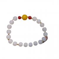 Glass Beads Bracelet, Round, fashion jewelry & Unisex, more colors for choice, Length:Approx 6.3-8 Inch, Sold By PC