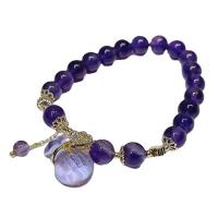 Quartz Bracelets, Amethyst, fashion jewelry & for woman, more colors for choice, Length:Approx 6.3-7 Inch, Sold By PC