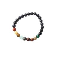 Gemstone Bracelets Natural Stone Round fashion jewelry & Unisex Length Approx 8 Inch Sold By PC