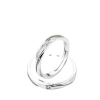 Пара кольца перста, Таиланд, плакирован серебром, 2 шт. & Регулируемый & открыть & инкрустированное микро кубического циркония, 3Наборы/Лот, продается Лот