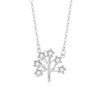 Thailand Sterling Silver Necklace Tree plated micro pave cubic zirconia & for woman Sold By Lot
