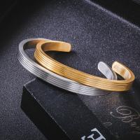 Titanium Steel Cuff Bangle, fashion jewelry & Unisex, more colors for choice, 6mm, Inner Diameter:Approx 59mm, Sold By PC