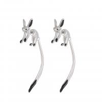 Zinc Alloy Split Earring Fox silver color plated fashion jewelry & for woman nickel lead & cadmium free 48mm Sold By Pair