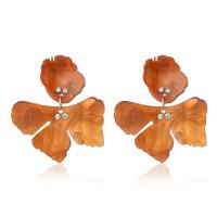 Resin Drop Earring fashion jewelry & for woman & with rhinestone Sold By Pair